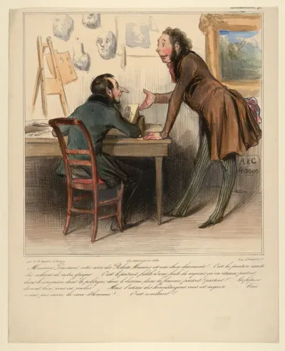 Monsieur Daumier, your Robert-Macaire series is delightful (...), from "Caricaturana"