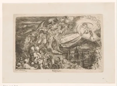 Monsterlijke figuren in de lucht bij kasteel Rodenstein