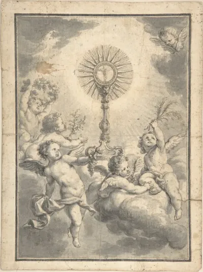 Monstrance Surrounded by Cherubs