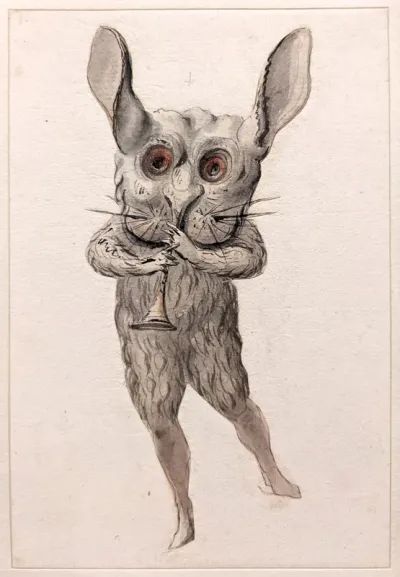 Monstre « grotesque » jouant du hautbois dans « Thésée » (?)