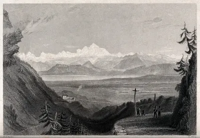 Mont Blanc. Engraving by R. Wallis after W.H. Bartlett
