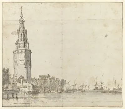 Montelbaanstoren en de Oudeschans te Amsterdam