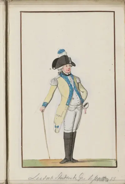Montering van de cavalerie van het exercitiegenootschap van Leidse studenten, ca. 1785