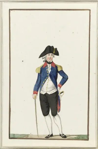 Montering van een exercitiegenootschap te Leiden, ca. 1787