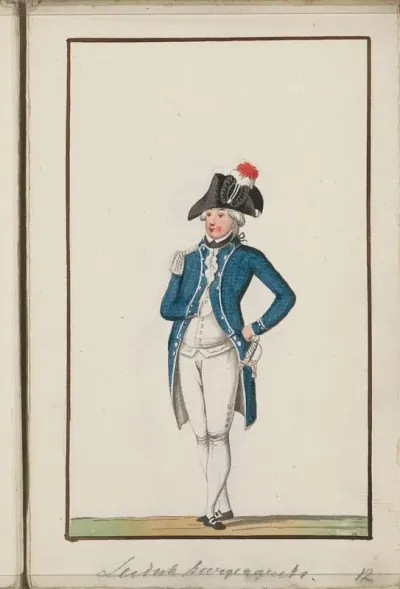 Montering van het exercitiegenootschap van Leiden, ca. 1785