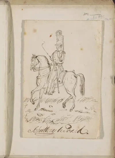 Montering van schutterij te paard, ca. 1875