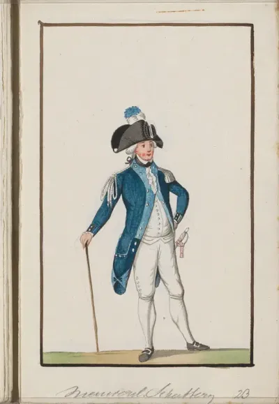 Montering van schutterij van Nieuwersluis, ca. 1785