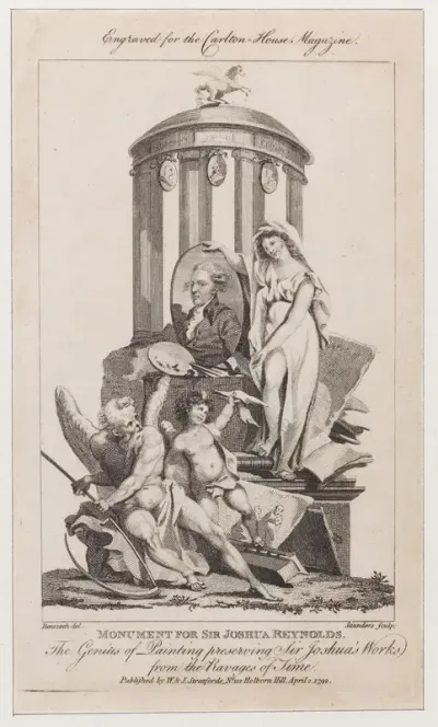 Monument for Sir Joshua Reynolds, from "Carlton House Magazine"