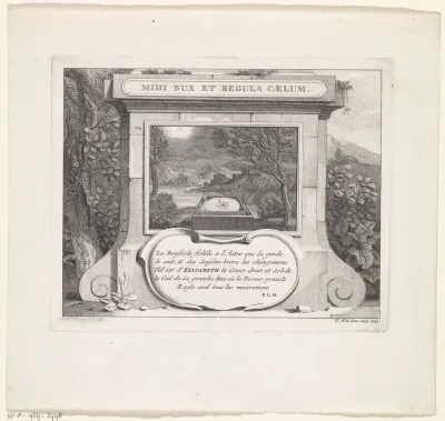 Monument met een landschap met zonnewijzer