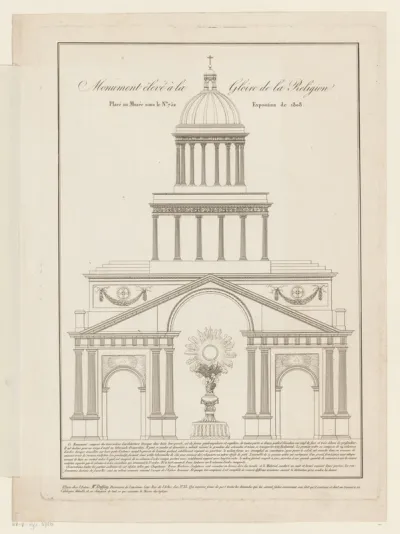 Monument met koepel en stralenmonstrans