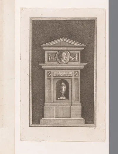 Monument met portret ter ere van Johann Carl August Musäus