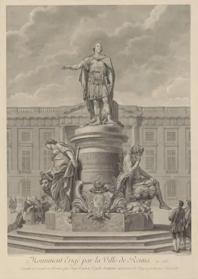 Monument voor Lodewijk XV, koning van Frankrijk, in Reims