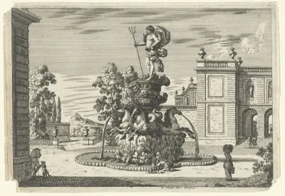 Monumentale fontein met Neptunus