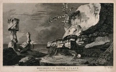 Monuments on Easter Island (Rapa Nui), encountered by Captain Cook on his second voyage, 1772-1775