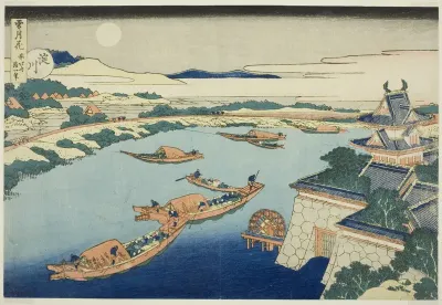 Moonlight on the Yodo River (Yodogawa), from the series "Snow, Moon and Flowers (Setsugekka)"