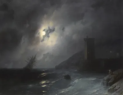 Moonlit coast