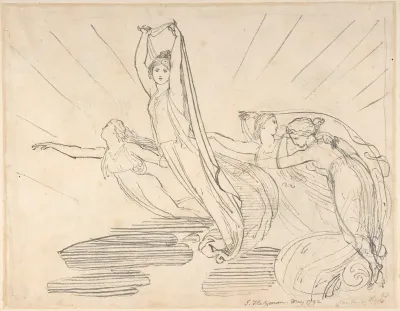 Morning: Pope's Odyssey, Book 12 (recto); Study for the final drawing (verso)