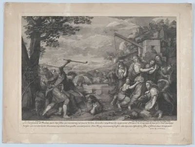 Moses Defending the Daughers of Jethro, after Le Brun