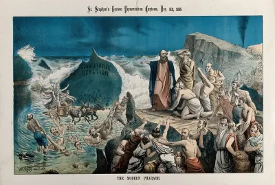 Moses parting the Red Sea: British politicians depicted drowning in the sea