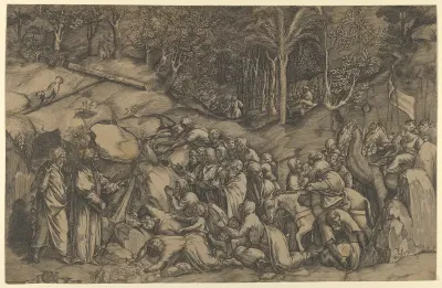 Moses striking the Rock