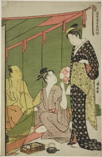 Mosquito Net, from the series "A Collection of Contemporary Beauties of the Pleasure Quarters (Tosei yuri bijin awase)"