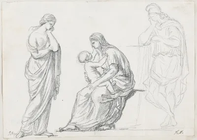 Mother and Child Flanked by Two Standing Figures