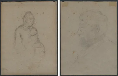 Mother and Child (recto); Profile Bust of a Man (verso)