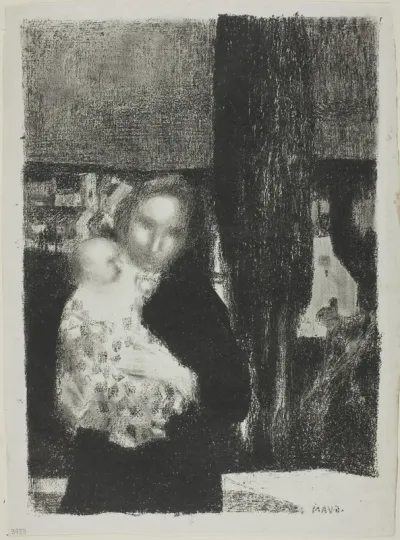 Mother and Child with Cypress Tree