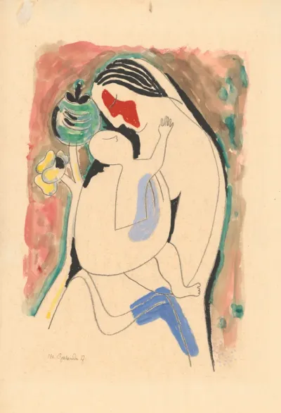 Mother with a Child and a Flower