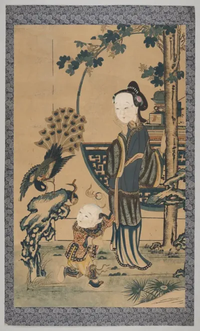 Mother with Sons Playing Music