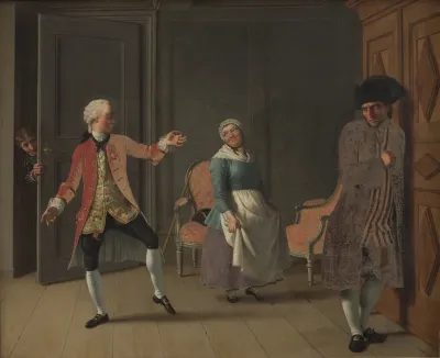 Motiv fra Ludvig Holbergs "Jean de France", I akt, 6. scene