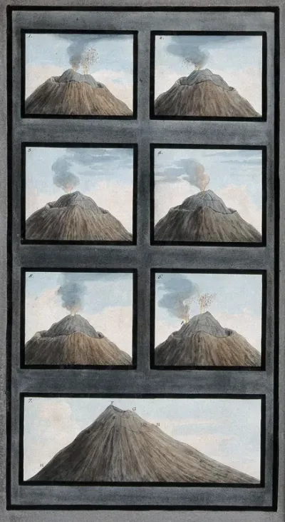 Mount Vesuvius: the ancient crater and the changing shape of the little mountain within it between 8 and 29 July 1767