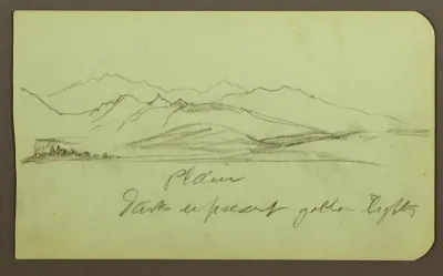 Mountain Landscape; Verso: Mountain Landscape, Figure