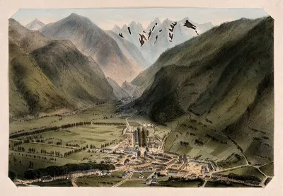 Mountain landscape view of Bagnères de Luchon