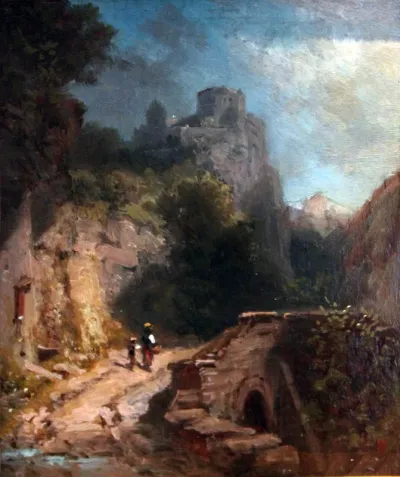 Mountain Landscape with Bridge and Castle