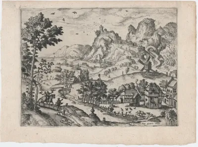 Mountain Landscape with Falconers