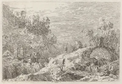 Mountain Landscape with Five Bridges