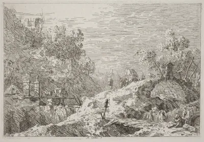 Mountain Landscape with Five Bridges [lower right]