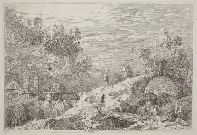 Mountain Landscape with Five Bridges