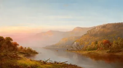 Mountain River Scene (Autumn on the Hudson)