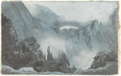 Mountain Scene with Rocks