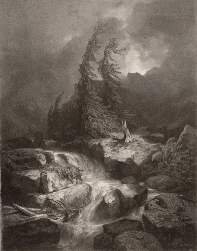 Mountain Stream in Storm