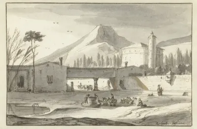 Mountainous, Italianate Landscape with a Rotunda Church