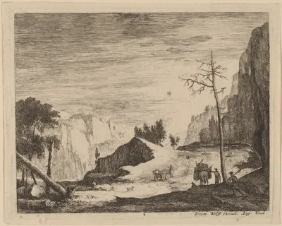 Mountainous Landscape with a Cart: pl.8