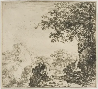 Mountainous Landscape with a Road, from the series Set of Landscapes