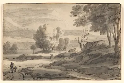Mountainous River Landscape with Figures