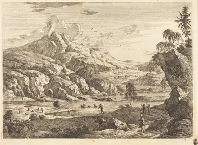 Mountainous Riverscape with Figures