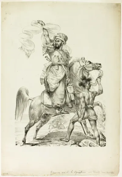 Mounted Mameluke Chieftain Calling for Aid