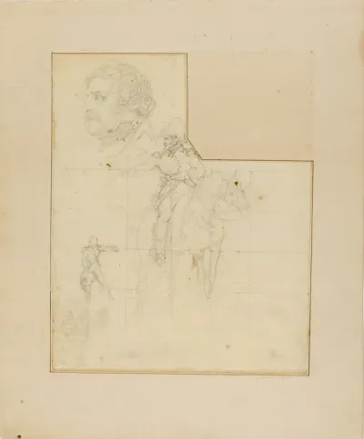 Mounted Officer and Other Sketches