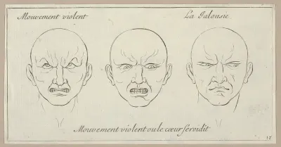 Mouvement Violent, Mouvement violent ou le coeur seroidit, La Jalousie, from "Caractères des passions, gravés sur les desseins de l'illustre Monsieur le Brun"